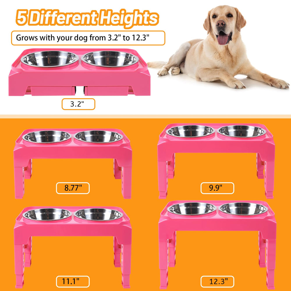 Hubulk adjustable-height bowls adapt as your dog grows.