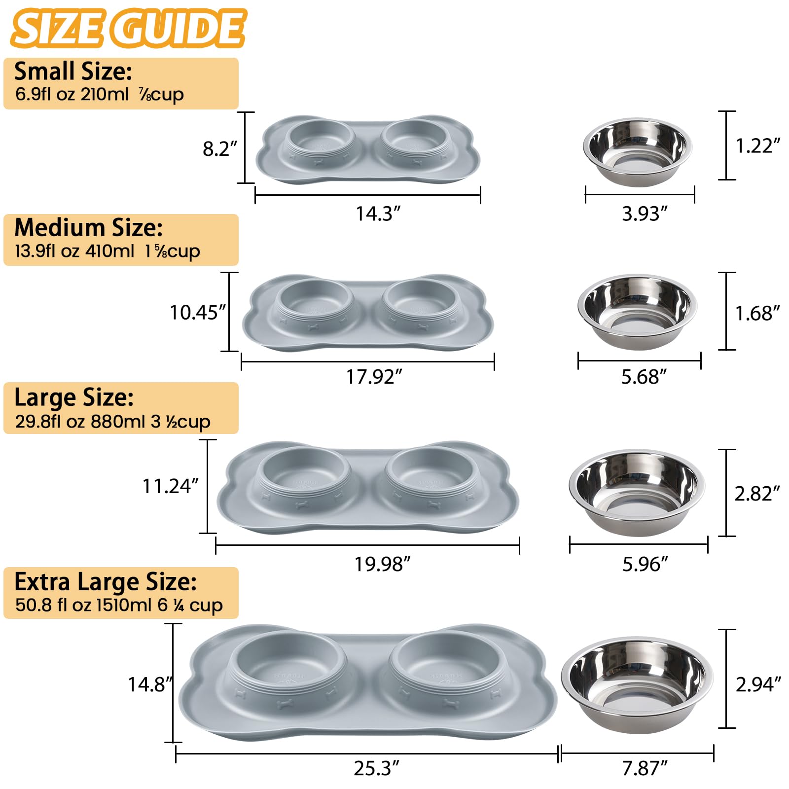 Hubulk non-slip bowls stay in place while pets eat.
