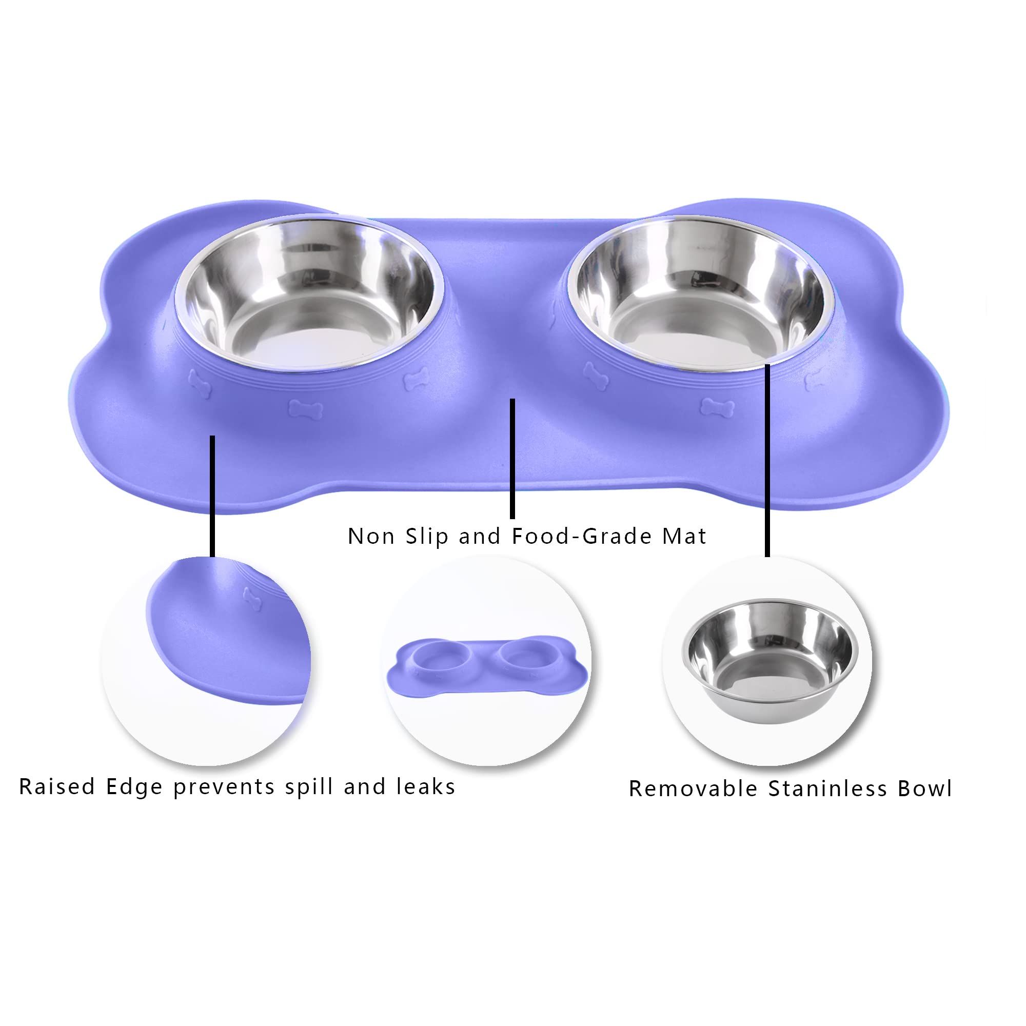 Hubulk silicone mat edge catches spills for mess-free meals.