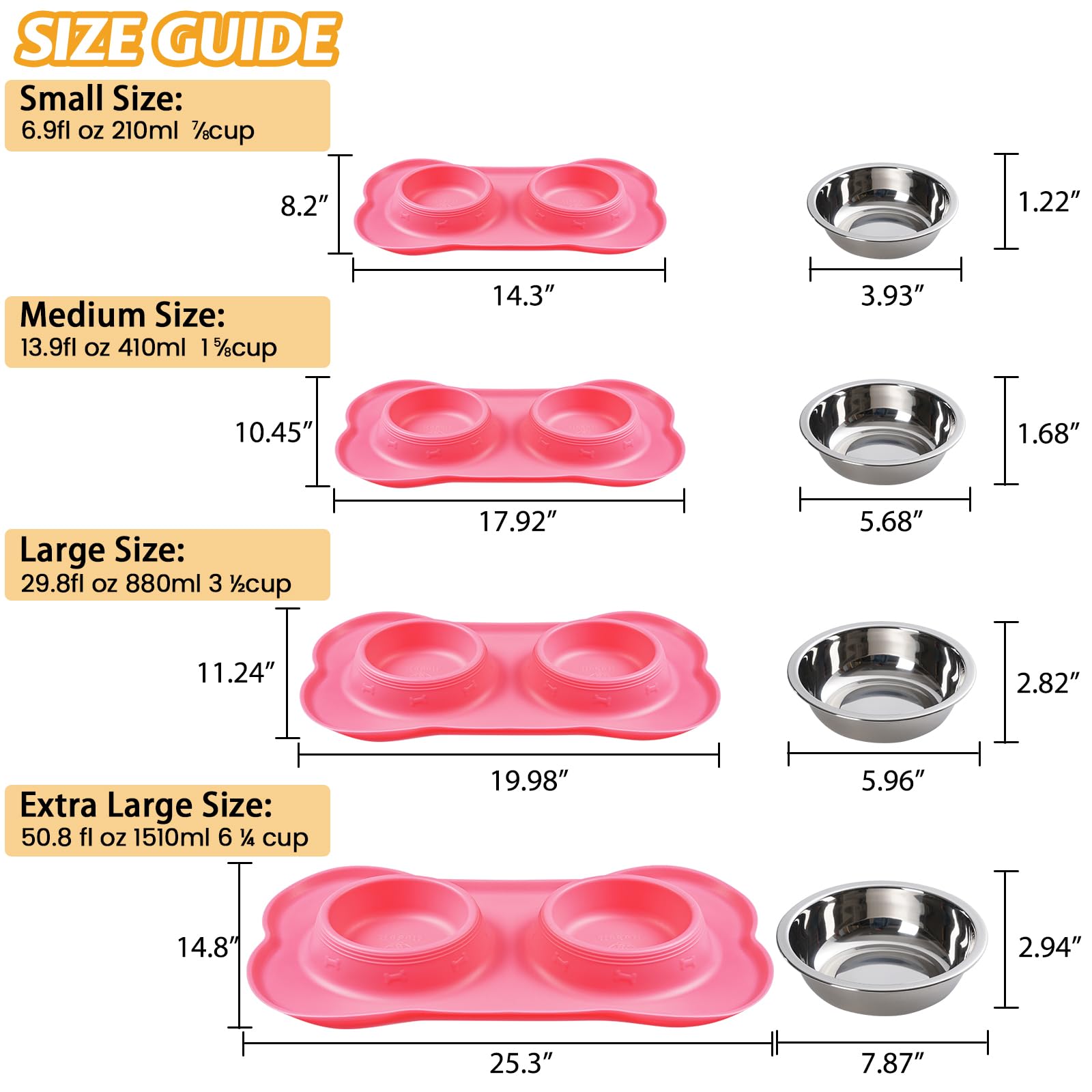 Hubulk pet bowls with scoop included for quick portioning.