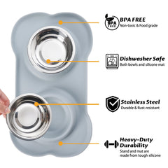 Hubulk stainless steel dog bowls for easy cleaning and rust resistance.
