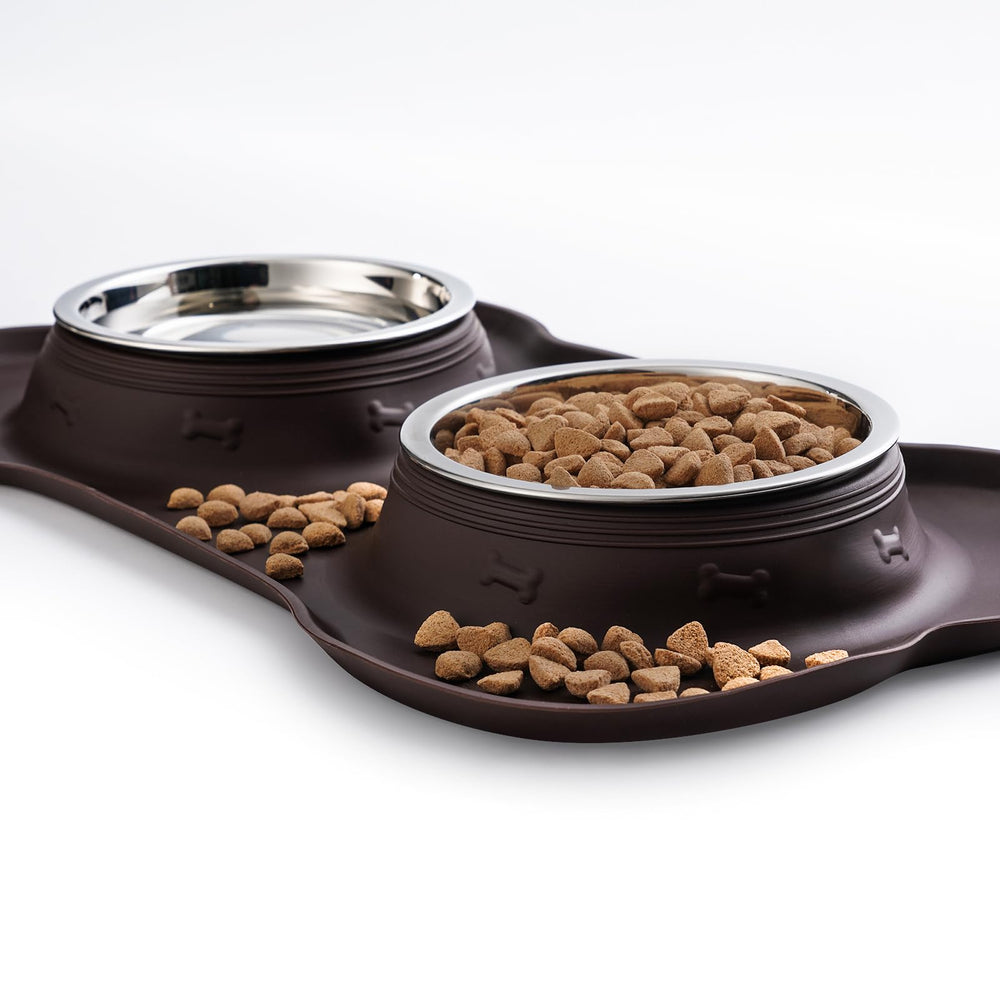 Hubulk two bowls suitable for feeding two pets at once