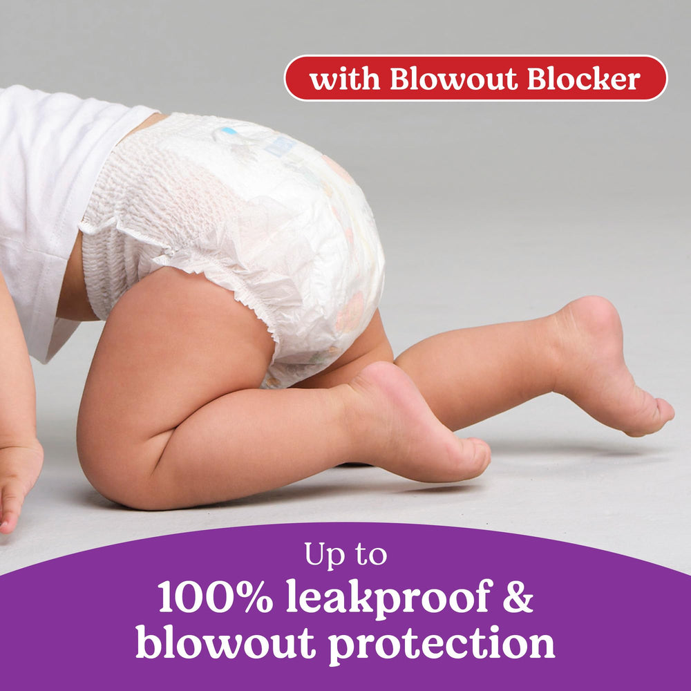 Huggies Little Movers HuggFit 360 wetness indicator signals changes.