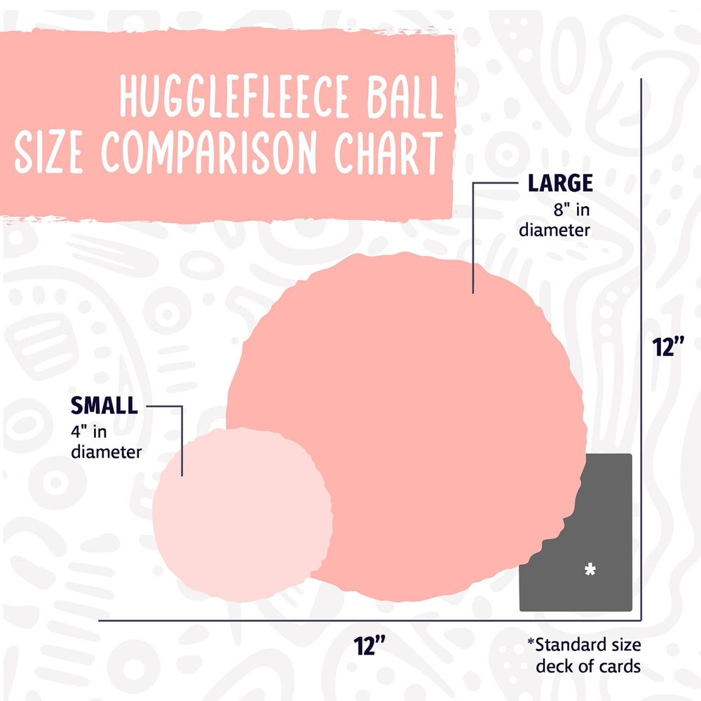 HuggleHounds plush ball designed for both small and large dogs