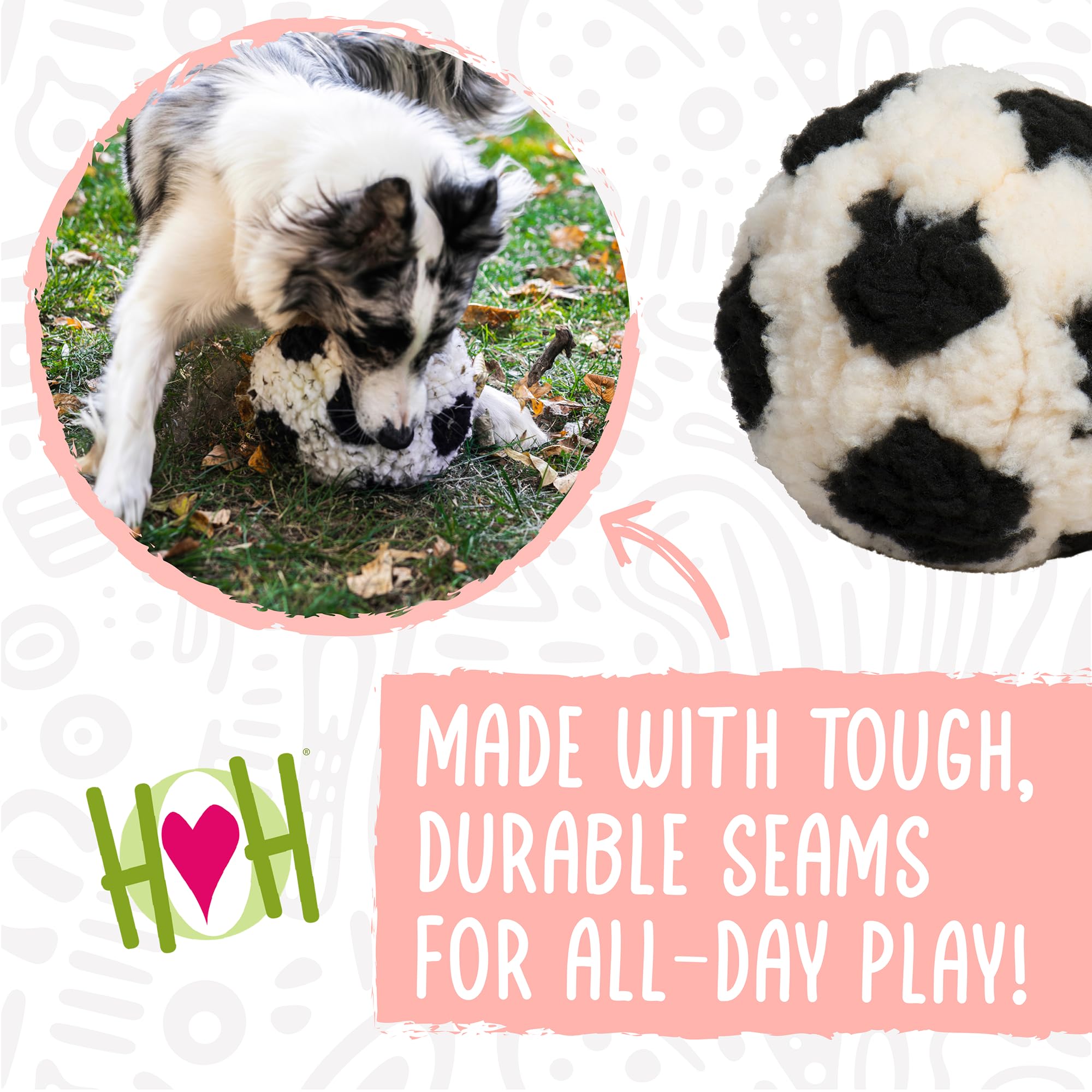 HuggleHounds 8-inch plush ball great for fetch and cuddles