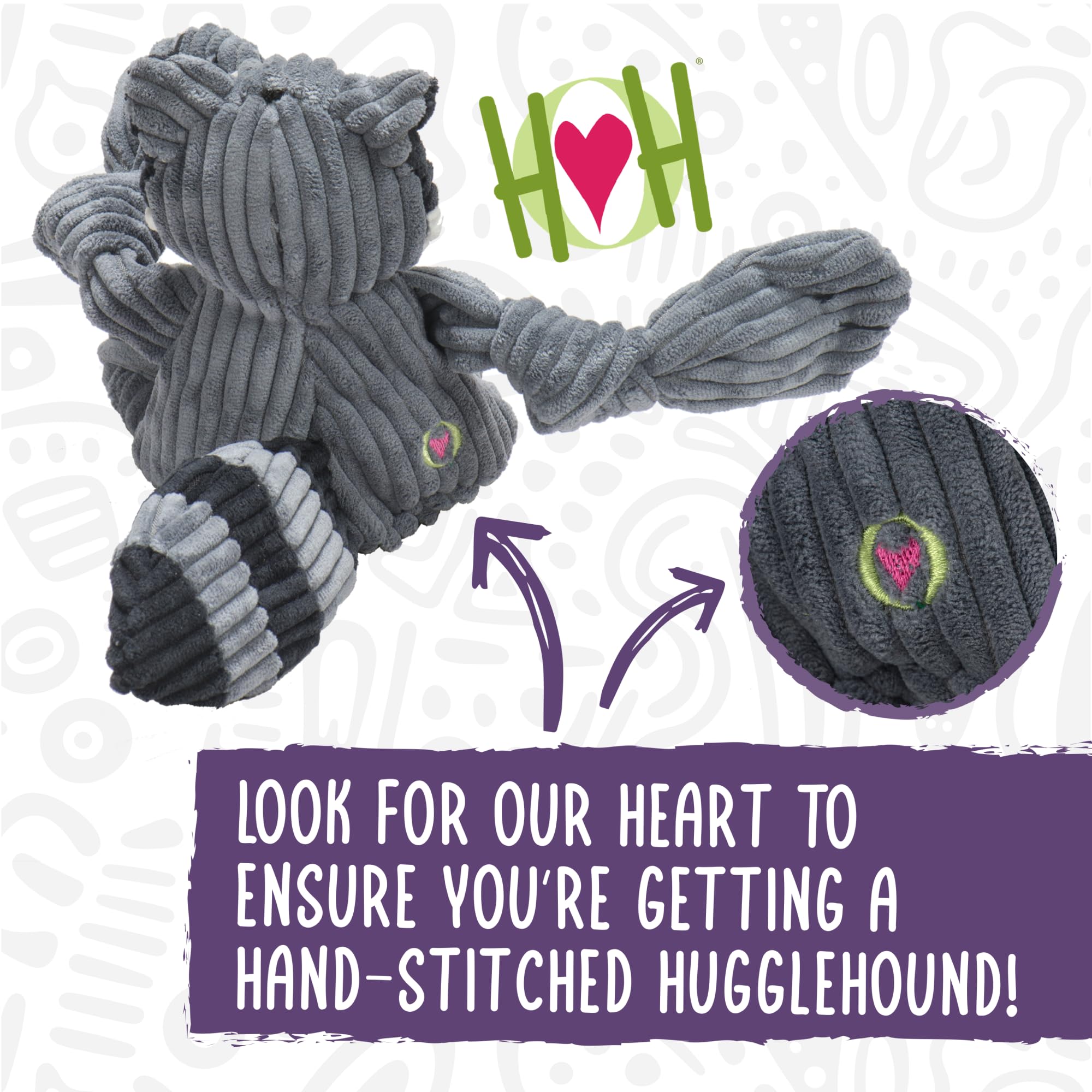 HuggleHounds Knottie five-squeaker detail keeps dogs entertained during play