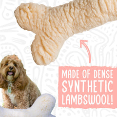 HuggleHounds Plush Bone Toy, 24-inch size for large dogs.
