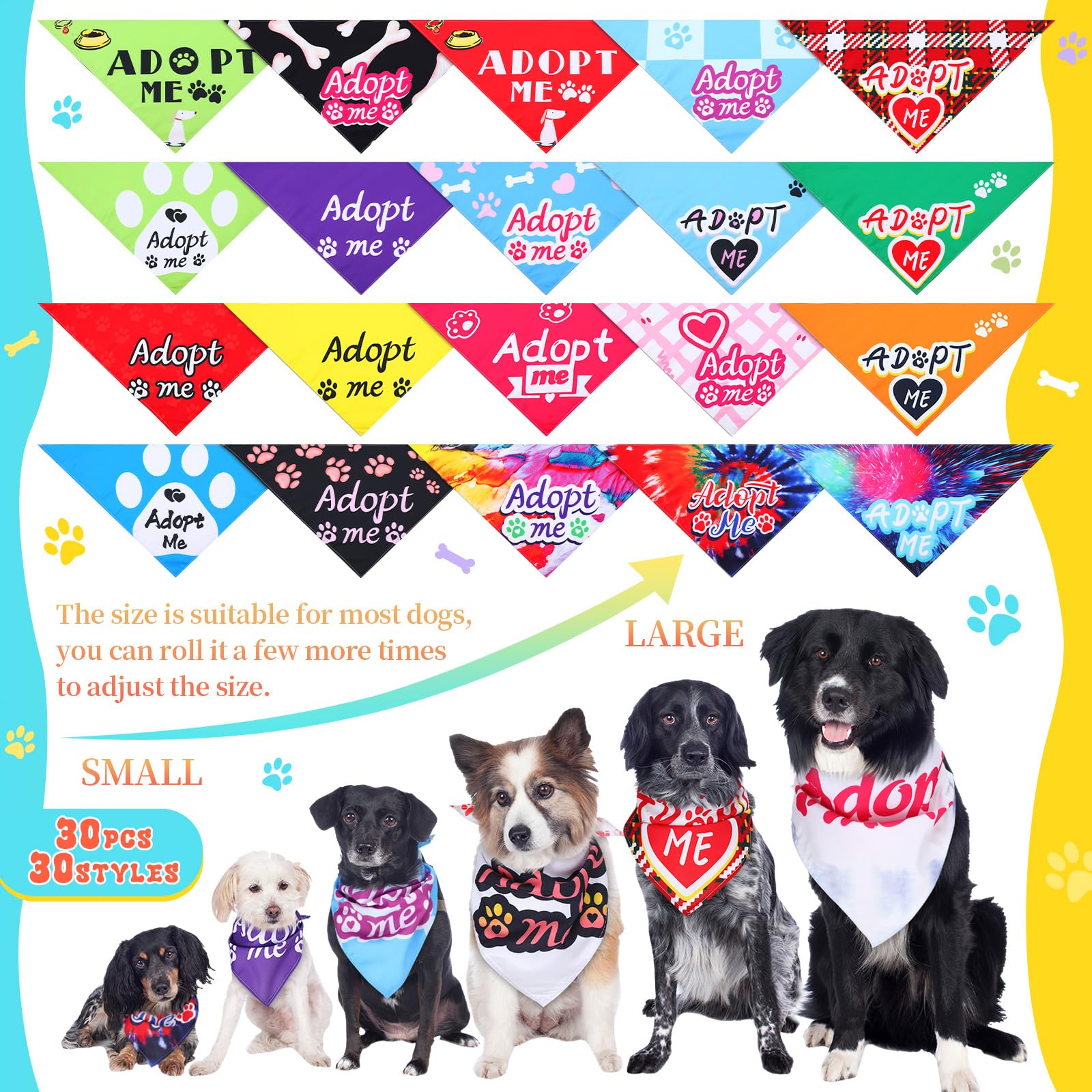 Huhumy size 64x43x43cm dog bandana, designed to fit medium dogs comfortably.