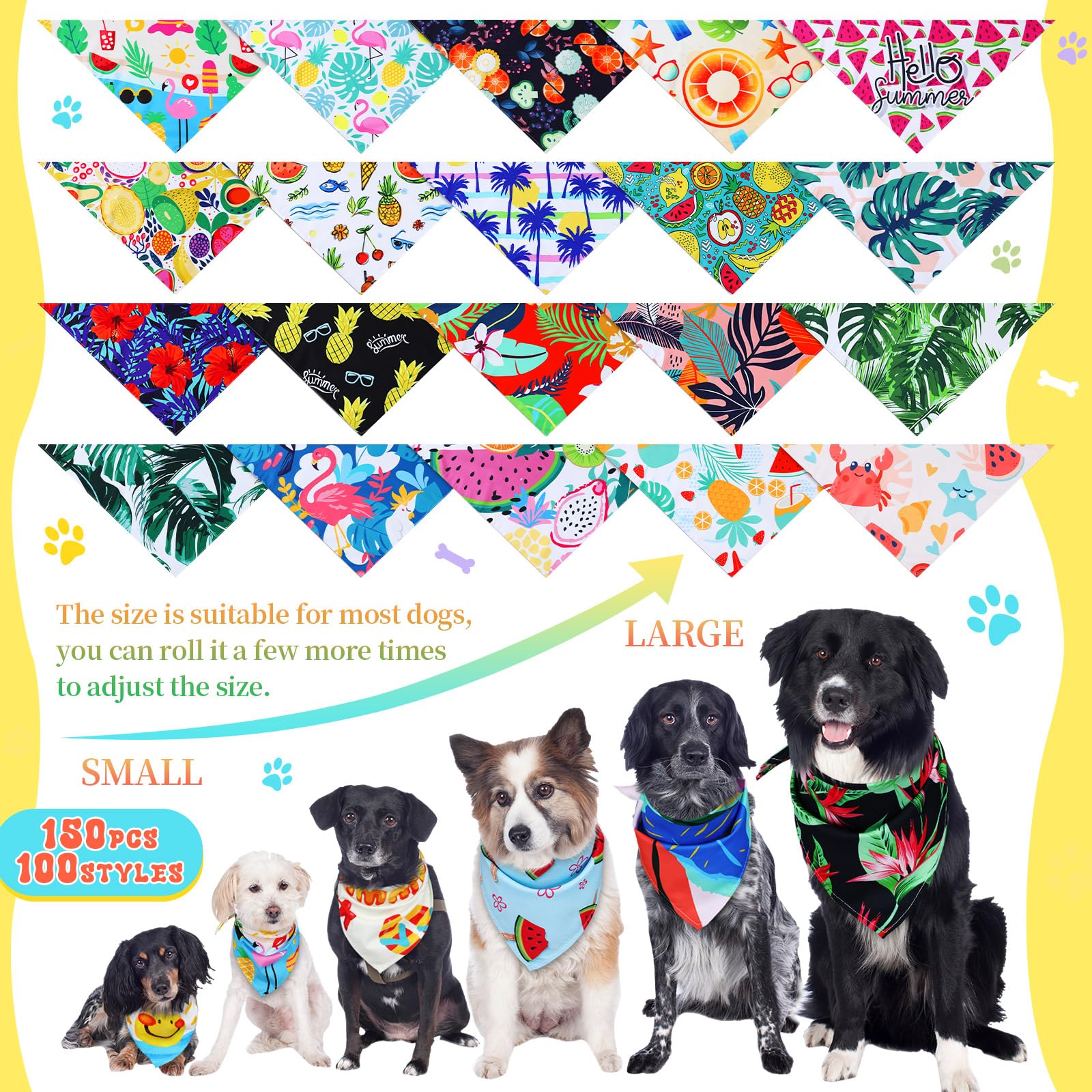 Huhumy breathable polyester triangle bandana keeps dogs comfortable during outdoor play.