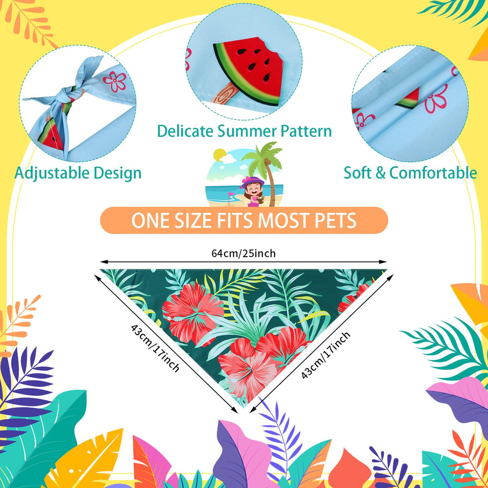 Huhumy bright color bandanas for dogs showcase tropical patterns for summer adventures.
