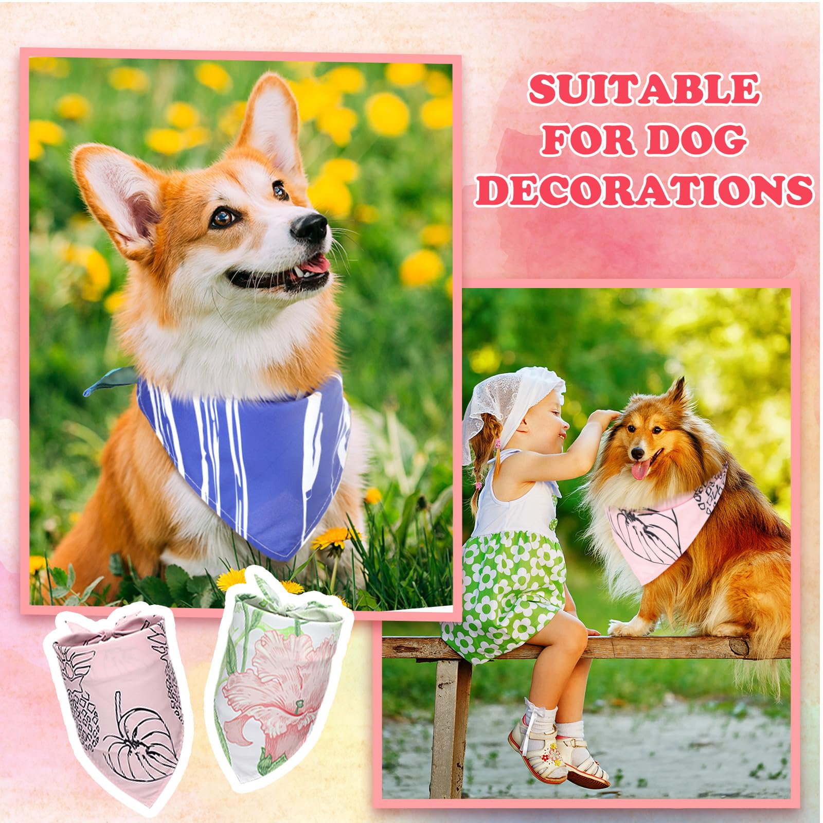 Huhumy bulk bandanas on a medium dog during an outdoor stroll and play.