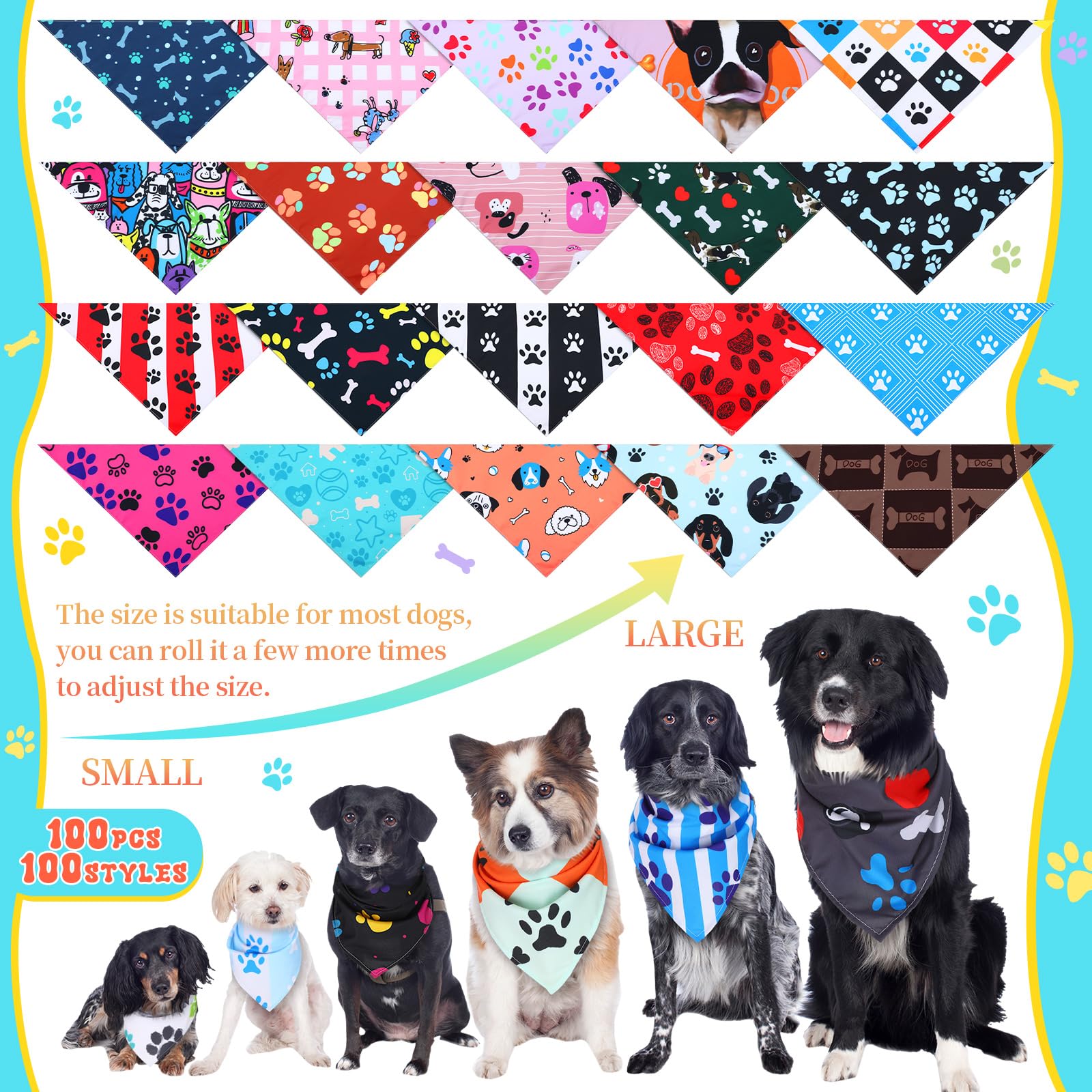 Huhumy bulk dog bandanas made of breathable polyester for all-day comfort.