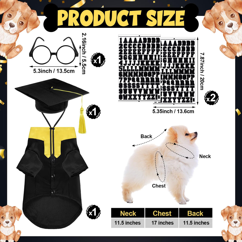 Huhumy dog graduation hat with yellow tassel for cute ceremonies.
