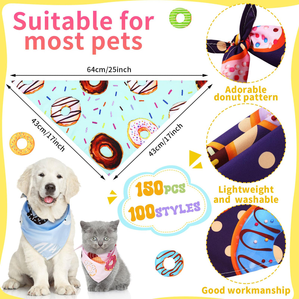Huhumy Donut Dog Bandanas, folded display, compact and convenient for quick outfit changes.