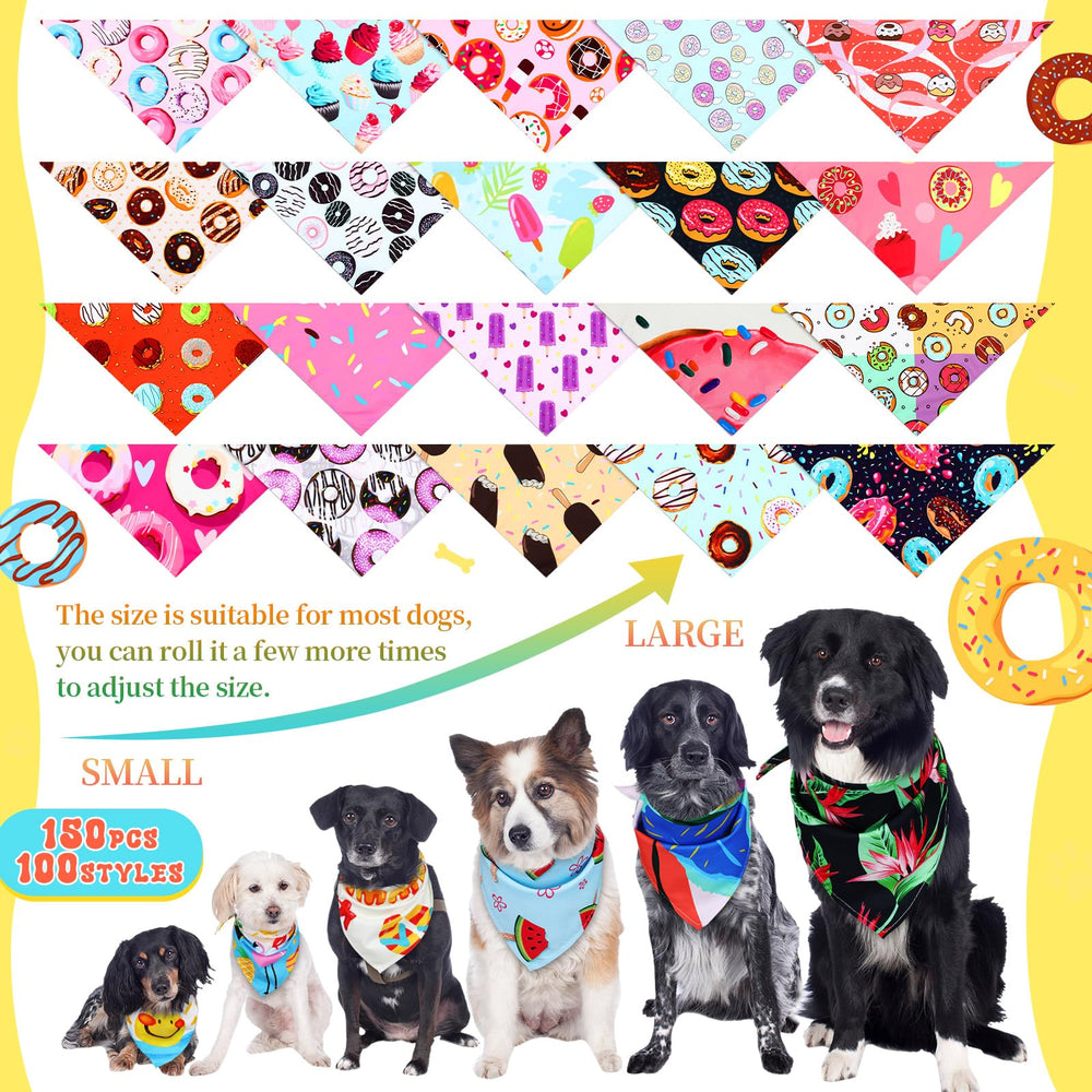 Huhumy Donut Dog Bandanas, colorful prints, eye-catching patterns for festive occasions.