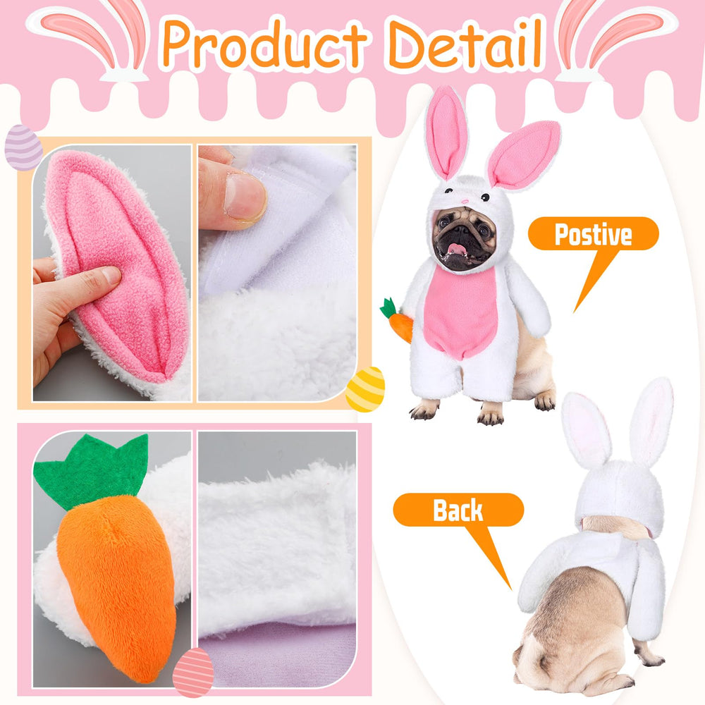 Huhumy Easter dog costume features neck and chest grip for easy, secure fitting