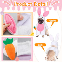 Huhumy Easter dog costume features neck and chest grip for easy, secure fitting