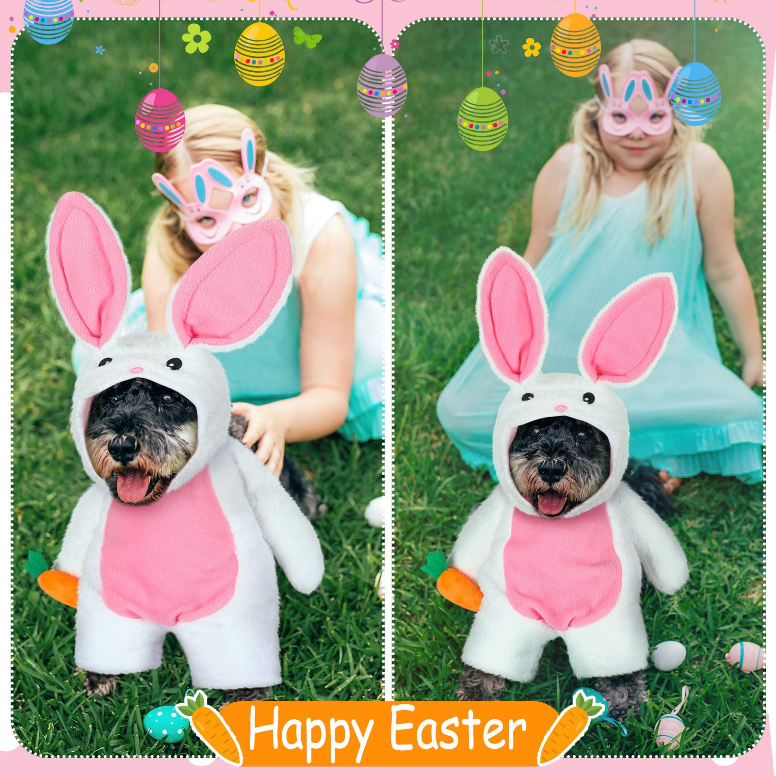 Huhumy Easter dog costume size chart helps you choose a comfy fit