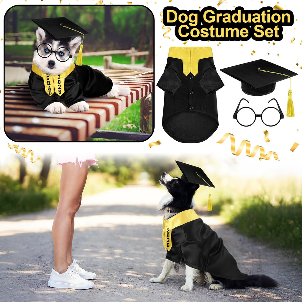 Huhumy graduation costume set for small dogs and cats.