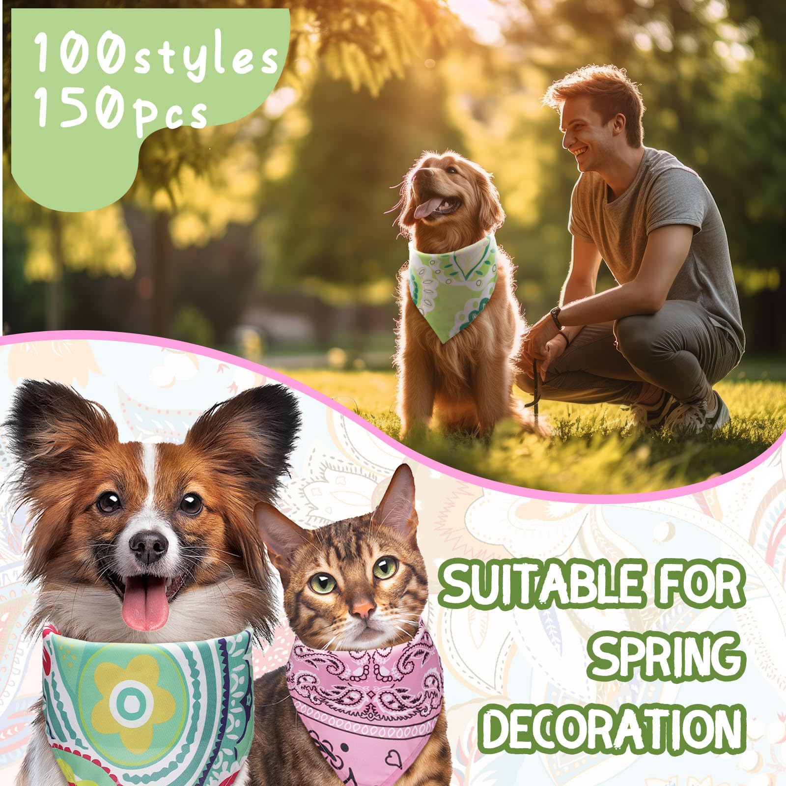 Huhumy paisley dog bandana black triangle for versatile everyday wear.