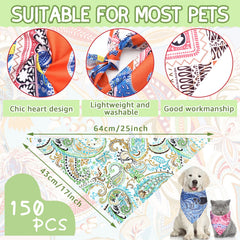 Huhumy paisley dog bandana green triangle for festive looks and easy outfit updates.