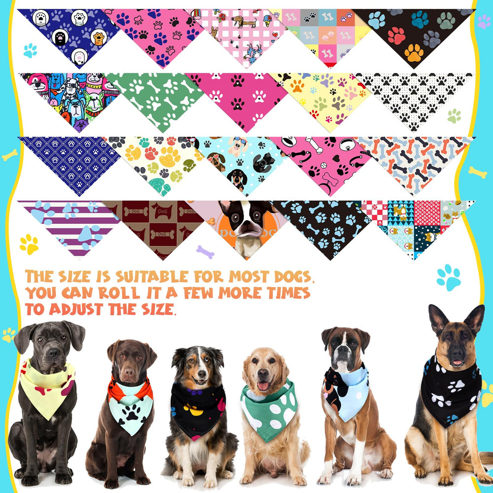Huhumy paw dog bandanas pink bone pattern playful walks