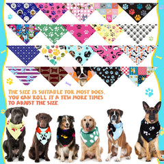 Huhumy paw dog bandanas pink bone pattern playful walks