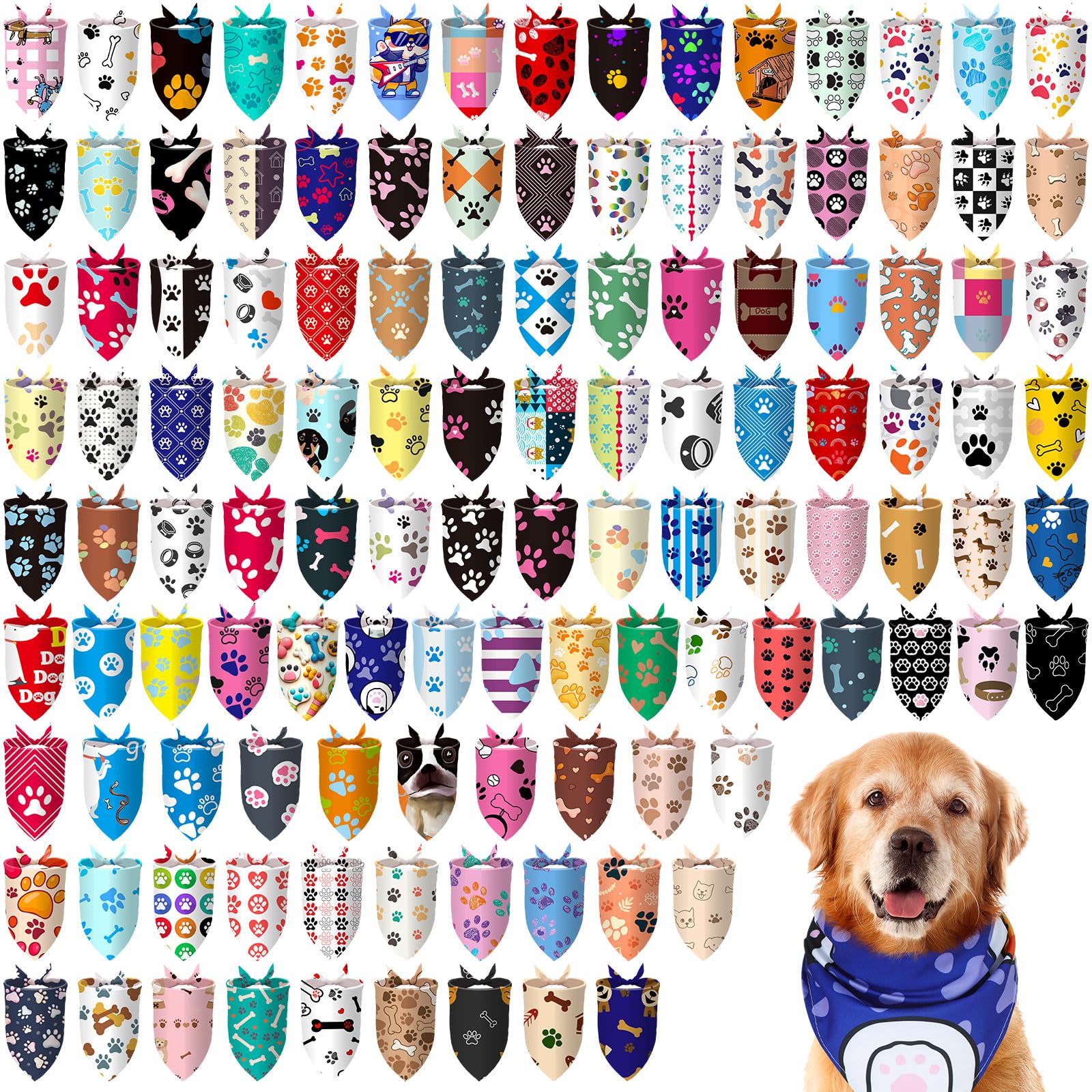 Huhumy paw dog bandanas blue triangle for stylish daily wear