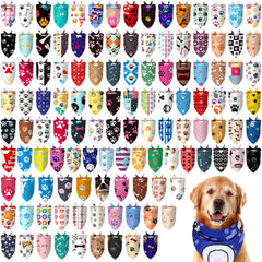Huhumy paw dog bandanas blue triangle for stylish daily wear