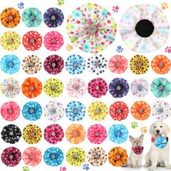 Huhumy paw print bow designs brighten a dog's collar for daily wear