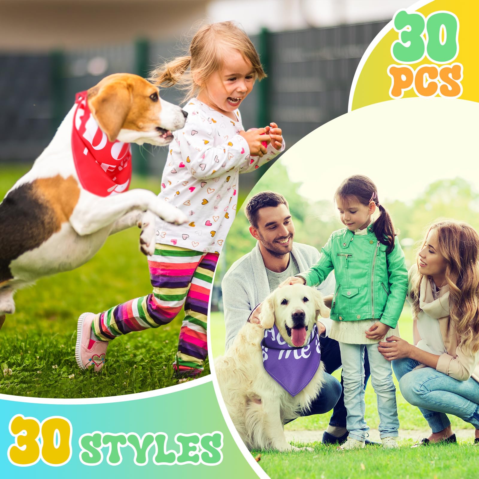 Huhumy soft polyester dog bandana, breathable and lightweight for all-day wear.