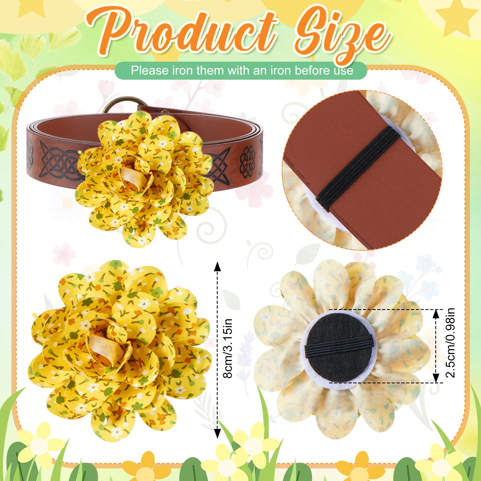 Huhumy spring dog collar flowers wildflowers pattern for outdoor spring walks.