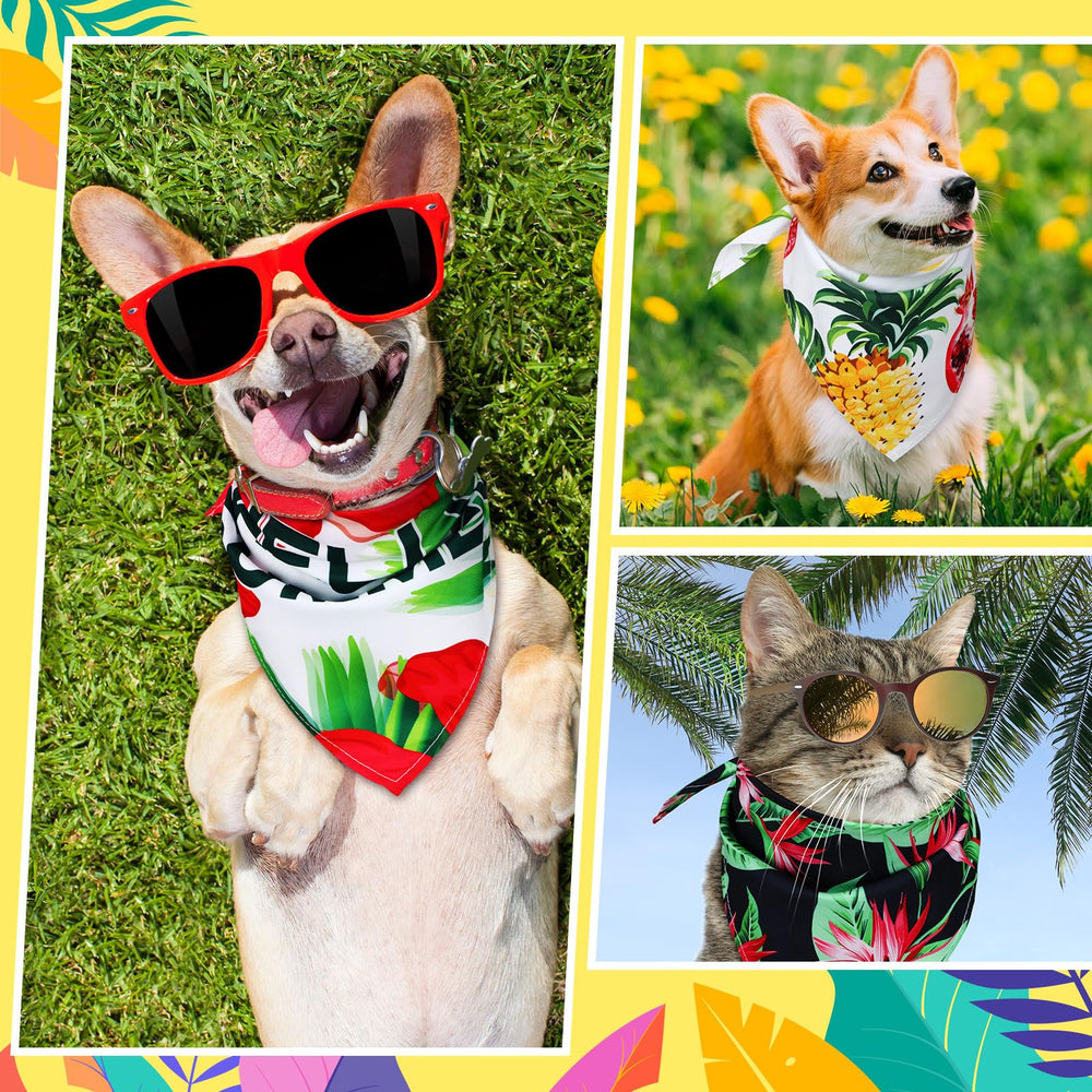 Huhumy one-size triangle scarf fits most medium dogs securely.