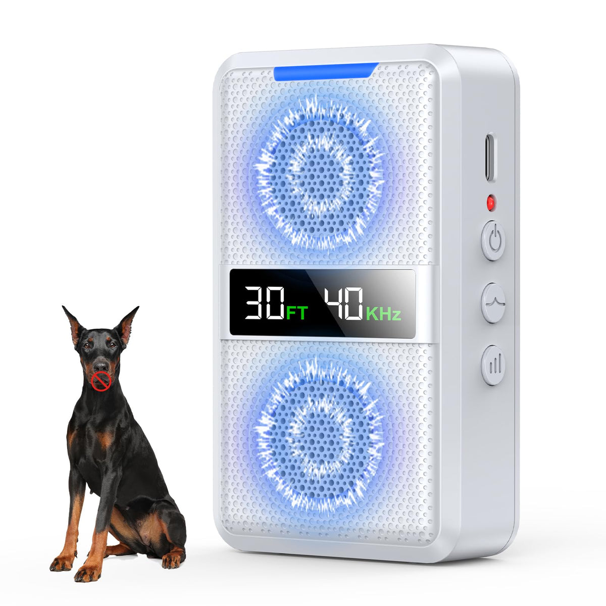 HUHUWOW ultrasonic bark deterrent front view for a calm home environment