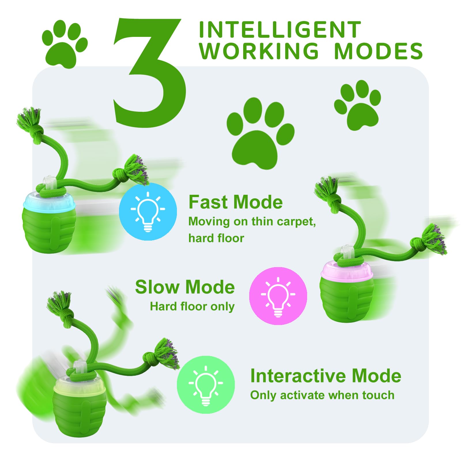 Huimpet motion-activated ball in green with Bluetooth music for interactive sessions