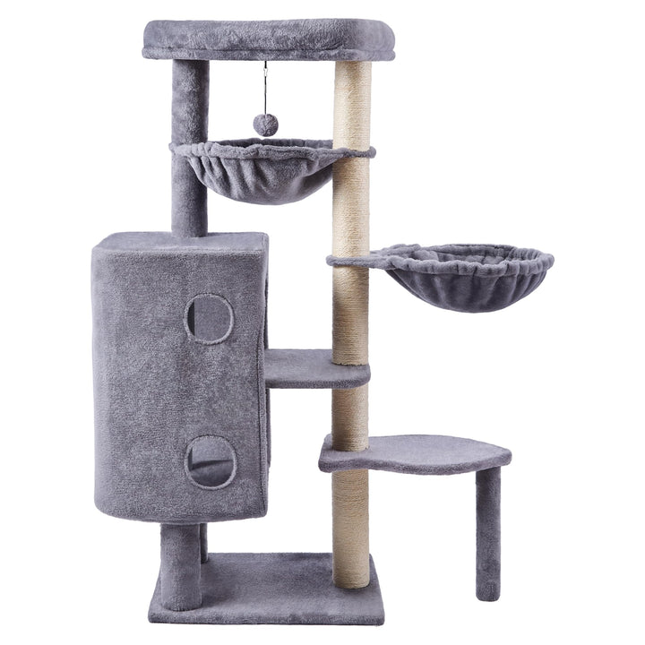 HUITREE 45in cat tree with big condo provides a cozy retreat for indoor cats