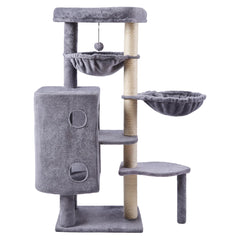 HUITREE 45in cat tree with big condo provides a cozy retreat for indoor cats