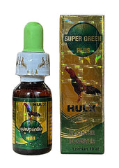 HULX Super Green 10cc bottle with dropper for poultry care and quick support.