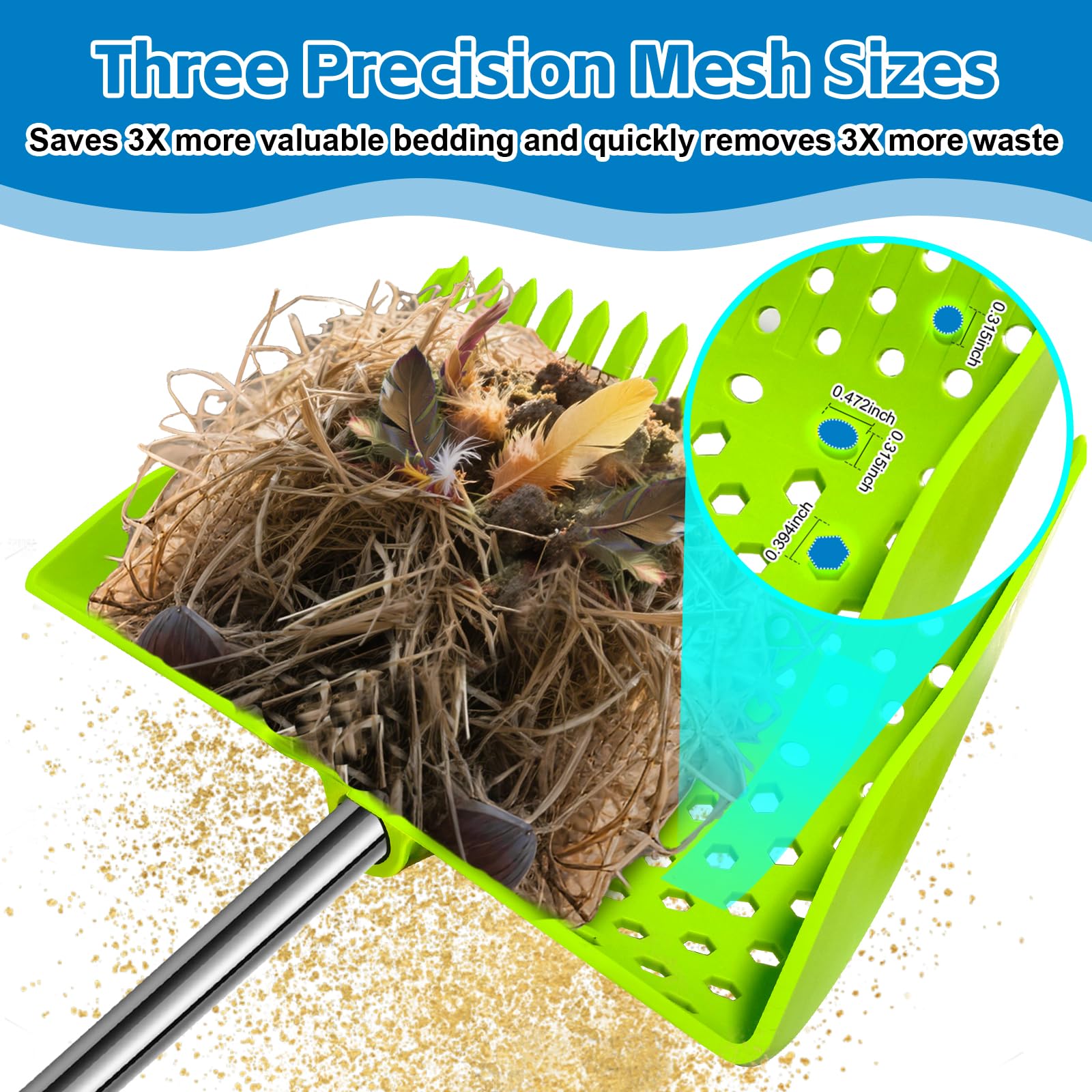 HUMUMU 12-inch head with wide sifting keeps bedding intact