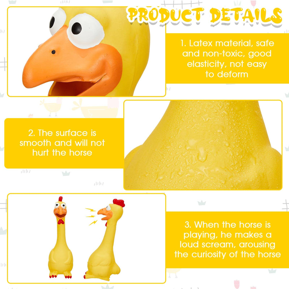 Hungdao indoor outdoor squeaky chicken toy boosts engagement for horses