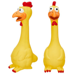 Hungdao latex squeaky chicken toy in yellow for horse training and enrichment