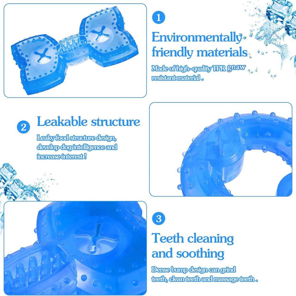 Hungdao teething bone toy in blue with cooling action for dogs