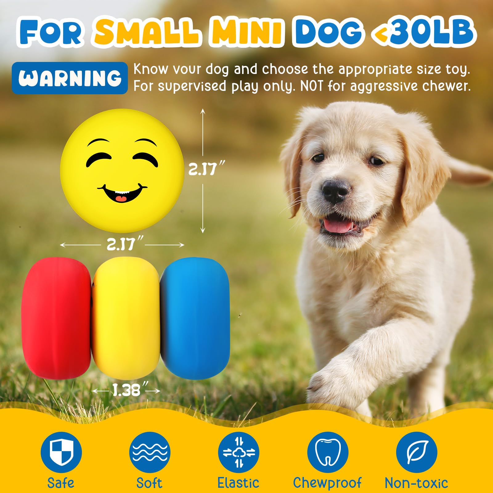 Hungdao soft latex dog ball squeaky toy for gentle chewing.