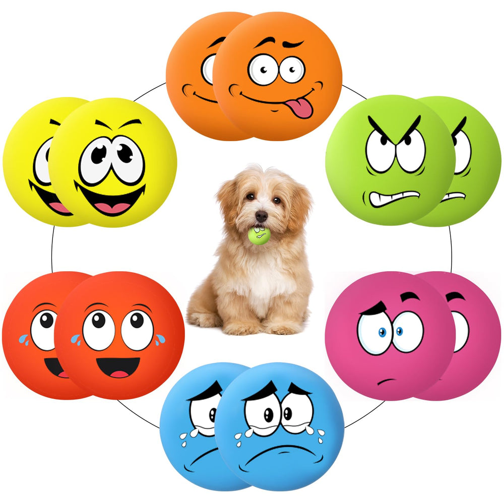 Hungdao squeaky dog toy ball with smile face for interactive play
