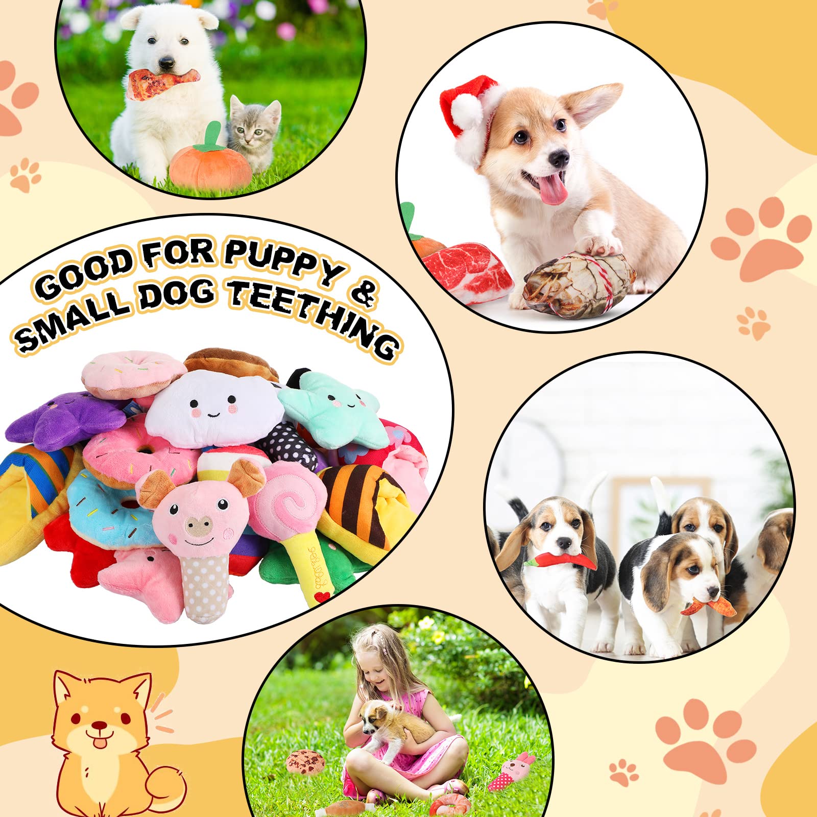 Hungdao teething puppy toy made of soft cotton supports gentle teething for puppies.