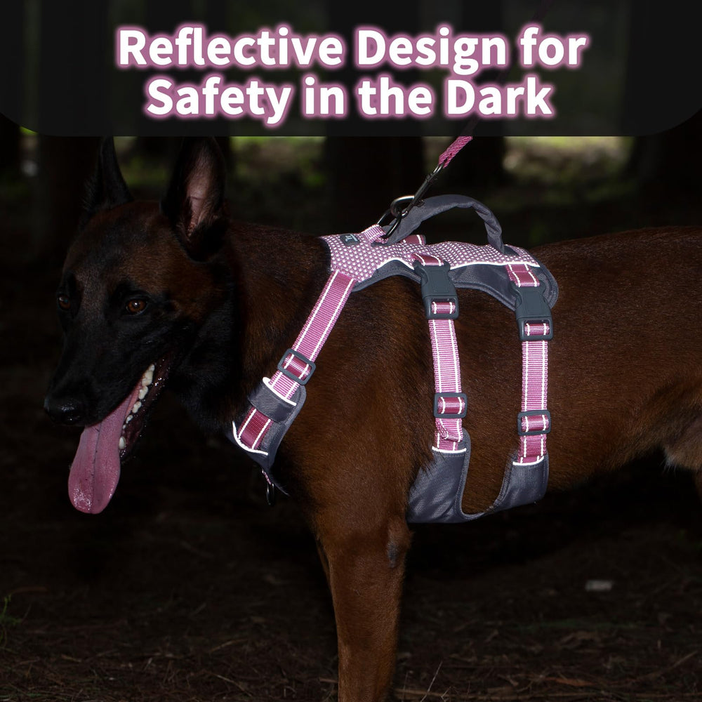 Huntboo escape-proof harness with triple straps prevents escapes during walks