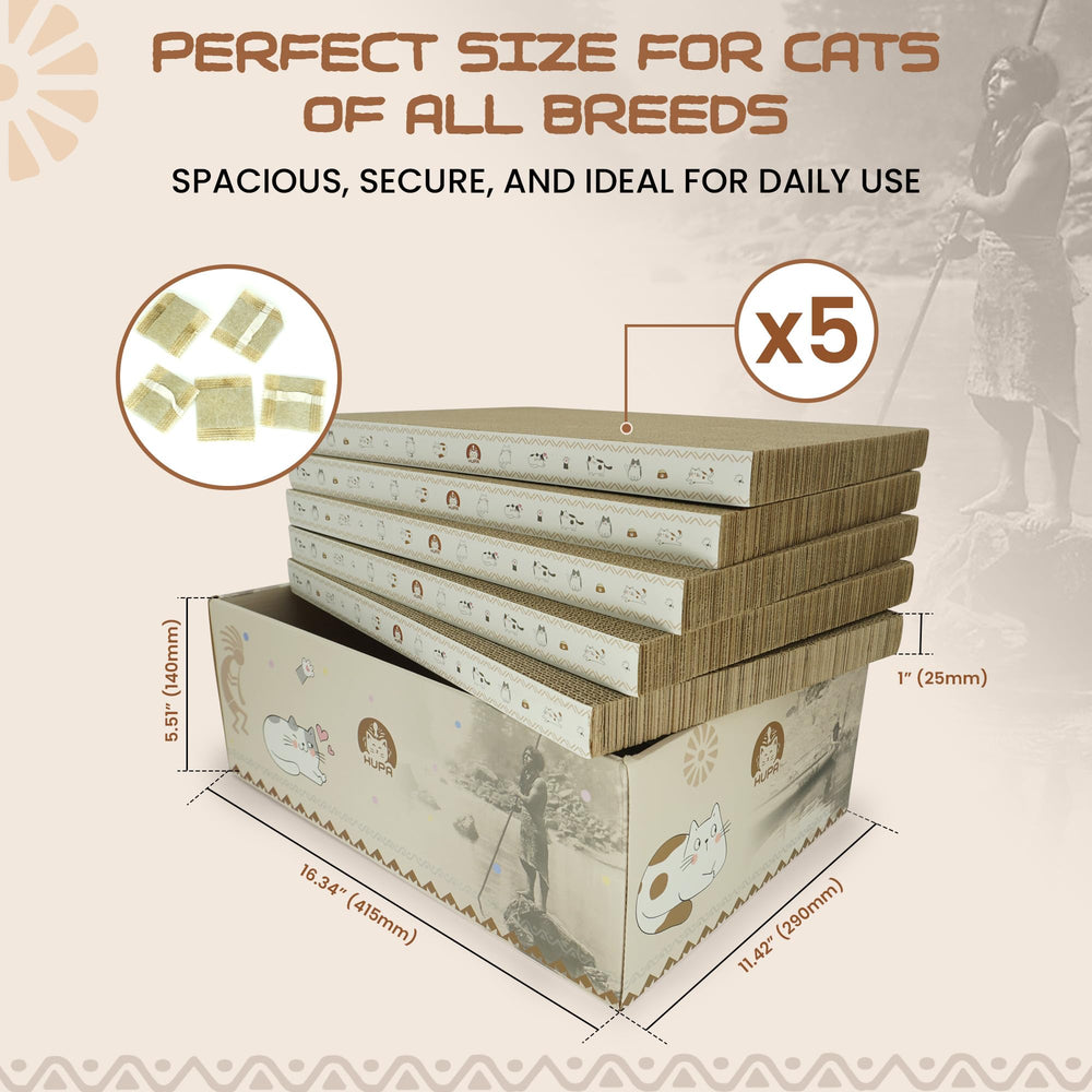 HUPA corrugated cardboard scratch pad built for durability and longevity.