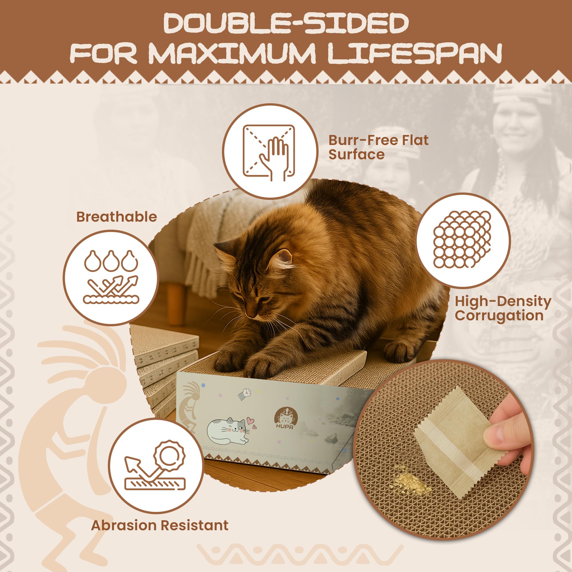 HUPA scratcher box bed design provides lounging and scratching in one.