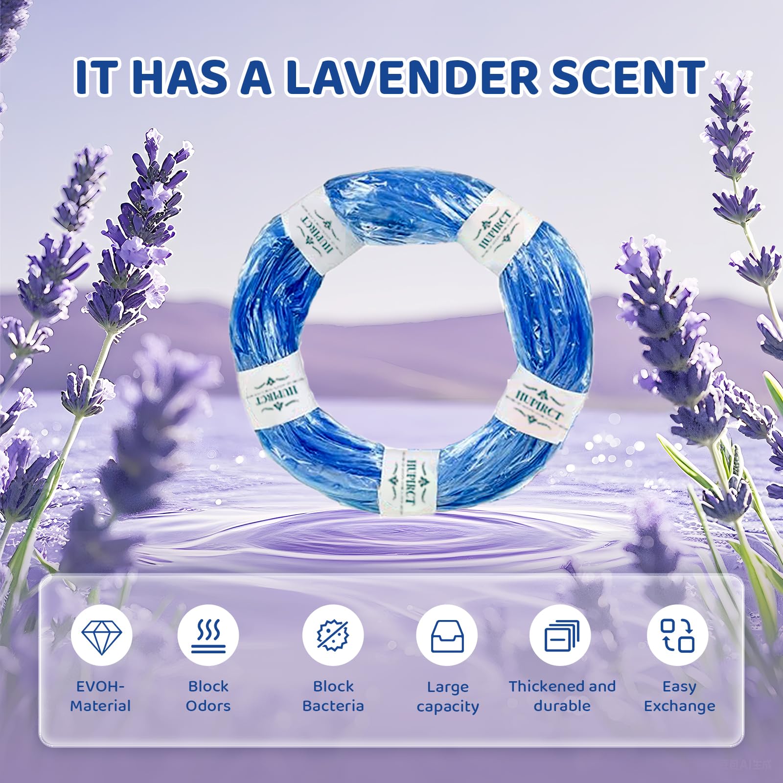 HUPIRCT triple-odor-control system combines lavender scent with barrier material.
