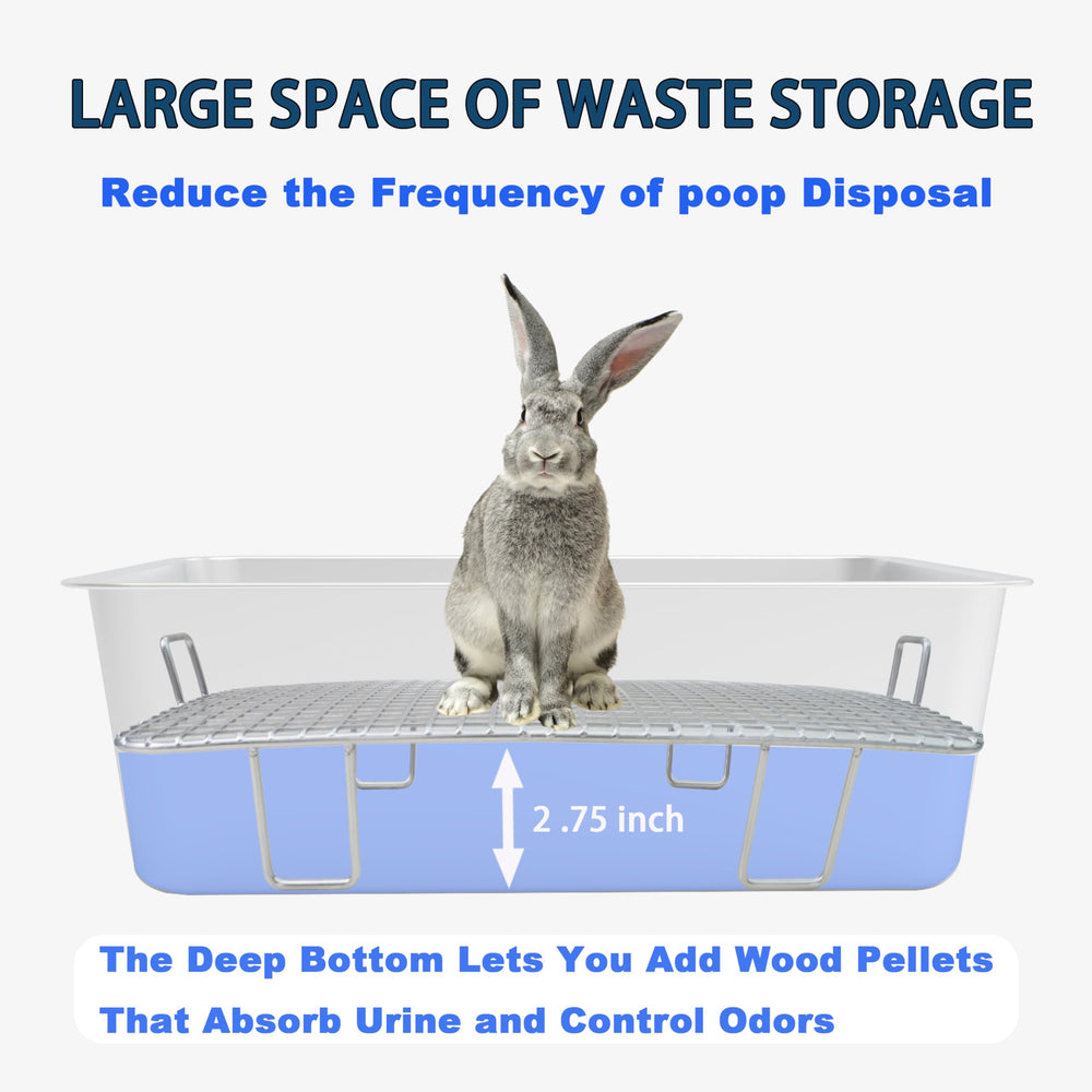 HUQIZOO rabbit litter box high back wall prevents splash.